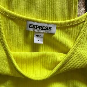 Express Women's Vibrant Yellow Ribbed Tank Top/Pants Set